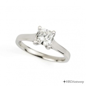 18k White Gold Radiant Cut Diamond Ring 1.02ct H/VVS2